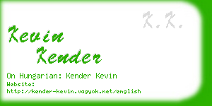 kevin kender business card